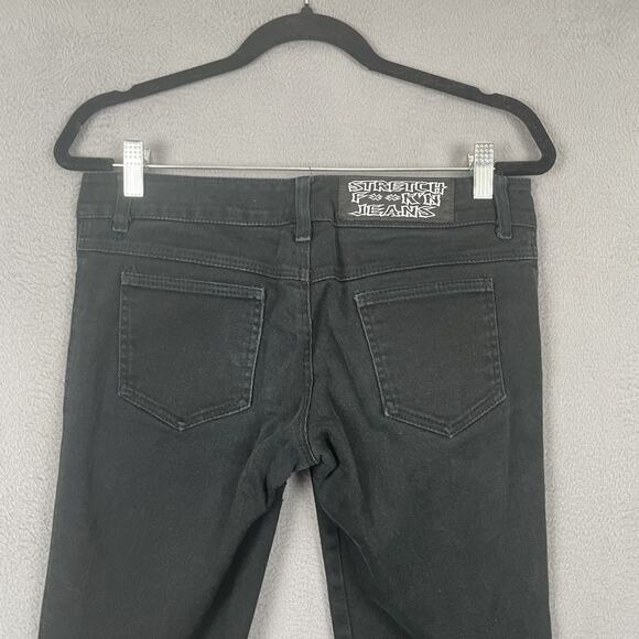 Lip Service Stretch Jeans Womens Medium Black Skinny Punk Goth Pants USA - Picture 3 of 12
